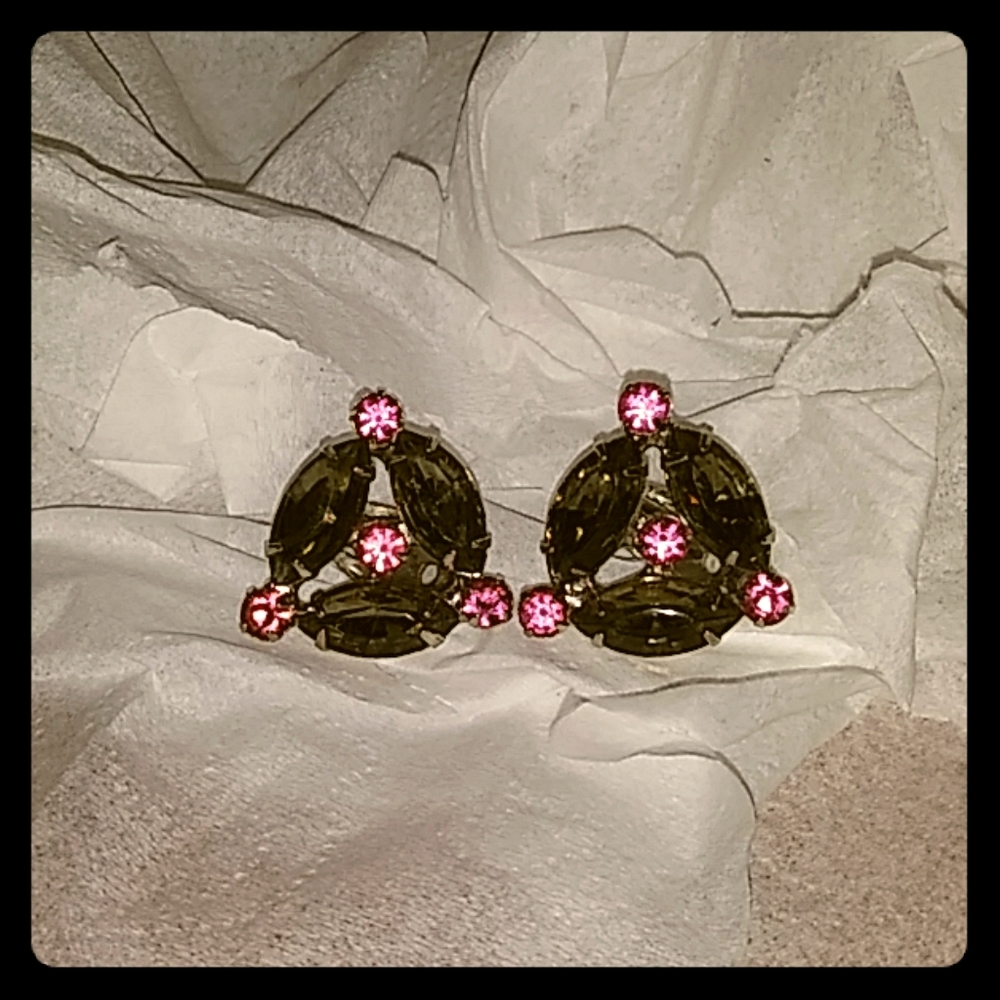 Vintage clip on Garne earrings.